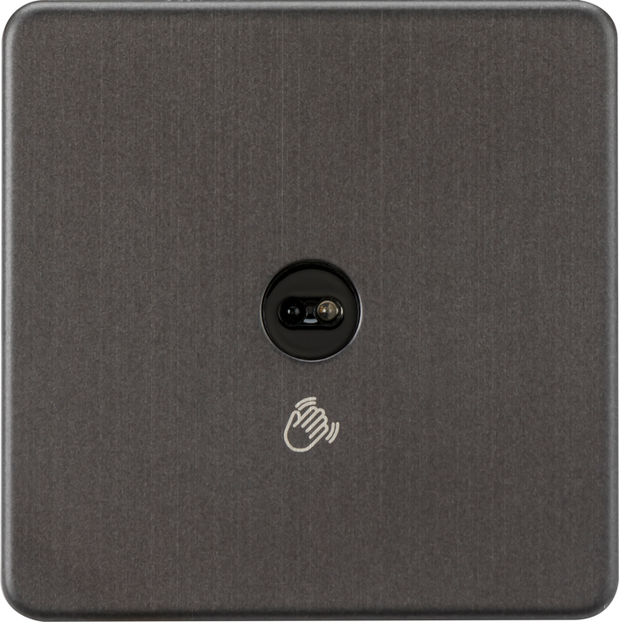 Knightsbridge SFTS1SB Screwless 1G 1-way Touchless Switch - Smoked Bronze Knightsbridge Screwless Flat Plate Smoked Bronze Knightsbridge - Sparks Warehouse