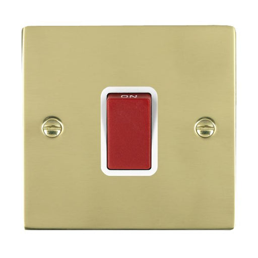 Hamilton 8145W - Sher PB 1g 45A Double Pole Red Rkr/WH