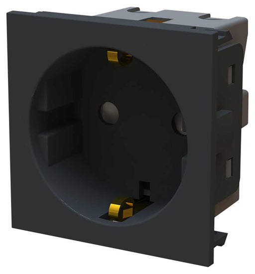 BG EMSCHSB SCHUKO Socket Unswitched Black (50 X 50) - BG - sparks-warehouse