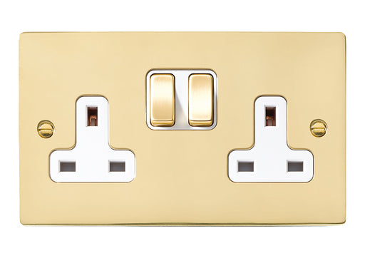 Hamilton 81SS2PB-W - Sher PB 2g 13A DP Swt Skt PB/WH