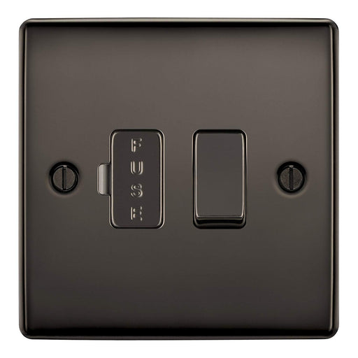BG Nexus NBN50 Black Nickel 13A Fused Switched Connection Unit - BG - sparks-warehouse