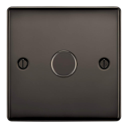 BG Nexus NBN81P Black Nickel 400W 1 Gang 2 Way Push Dimmer - BG - sparks-warehouse