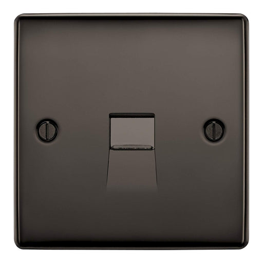 BG Nexus NBNBTM1 Black Nickel Single Gang Master Telephone Socket - Screw Type - BG - sparks-warehouse