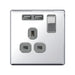 BG FPC21U2G Screwless Flat Plate Polished Chrome Flat Plate 13A 1G Switched Socket with USB - BG - Sparks Warehouse