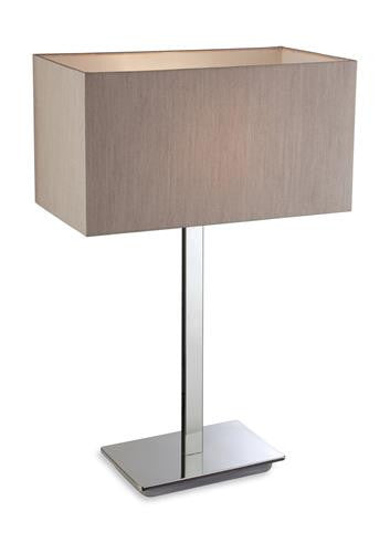 Firstlight 8329OY Prince Table Lamp - Polished S/Steel with Oyster Shade - Firstlight - sparks-warehouse