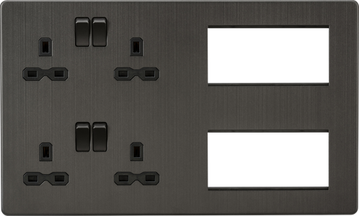 Knightsbridge SFR298SB Screwless Combination Plate - Smoked Bronze Knightsbridge Screwless Flat Plate Smoked Bronze Sparks Warehouse - Sparks Warehouse