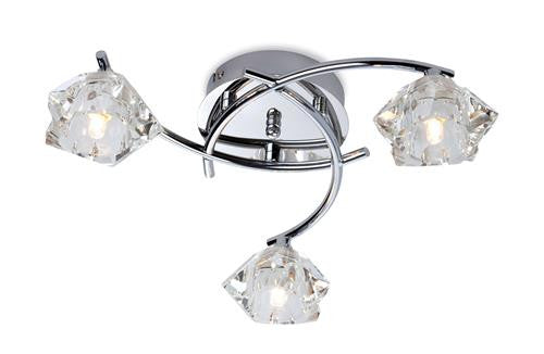 Firstlight 8364CH Clara 3 Light Flush Fitting - Chrome with Clear Glass - Firstlight - sparks-warehouse