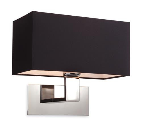Firstlight 8370BK Prince Single Wall - Polished S/Steel with Black Shade - Firstlight - sparks-warehouse