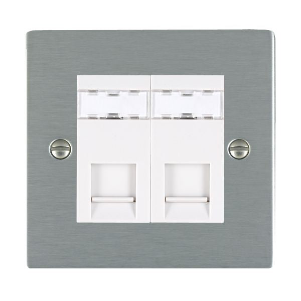 Hamilton 842J12W - Sher SS 2g RJ12 Outlet-Unshield WH