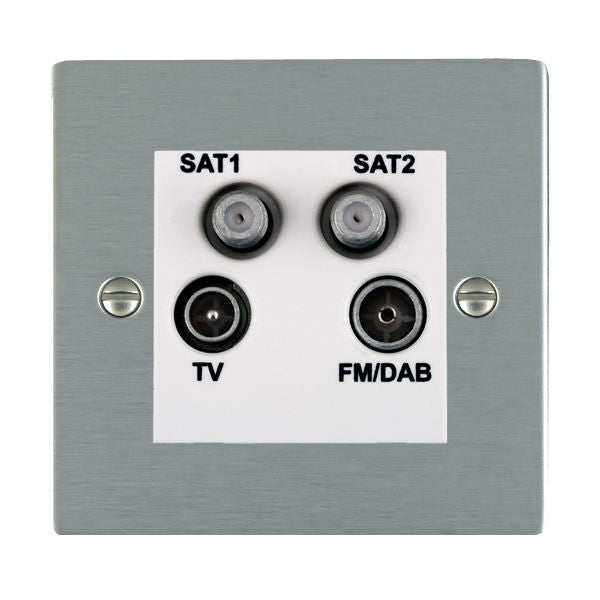 Hamilton 84DENTW - Sher SS Non-Isolated TV+FM+2XSAT WH