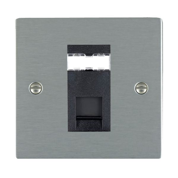Hamilton 84J12B - Sher SS 1g RJ12 Outlet-Unshield BL