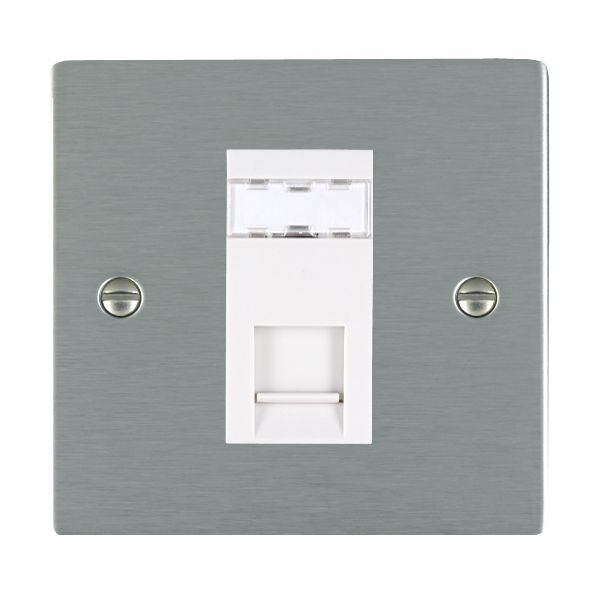 Hamilton 84J12W - Sher SS 1g RJ12 Outlet-Unshield WH