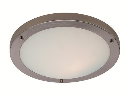 Firstlight 8611BS Rondo LED Flush Fitting - Brushed Steel with Opal Glass - Firstlight - sparks-warehouse