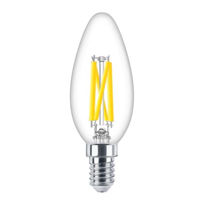 Philips MASTER LED E14 Candle Filament Clear 5.9W 806lm - 922-927 Dim To Warm | Best Colour Rendering - Dimmable - Replaces 60W