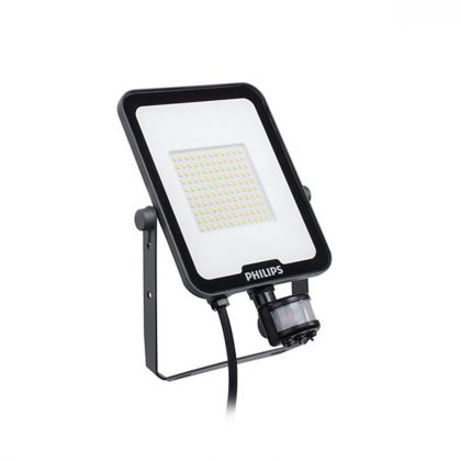 Philips LED Floodlight Ledinaire BVP164 Grey 70W 7700lm 110D - 830 Warm White | IP65 Symmetrical - Motion and Light Sensorl - DISCONTINUED
