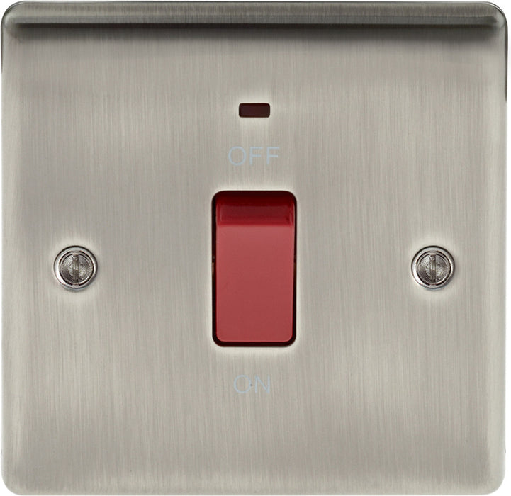 BG Nexus NBI74 Metal Brushed Iridium 45A Cooker Switch c/w Neon - BG - Sparks Warehouse