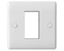 BG Nexus 8EMS1 White Plastic 1G 1 Module Front Plate (25 x 50mm) - BG - sparks-warehouse
