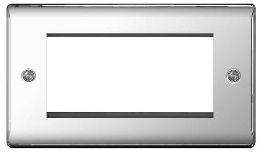 BG Nexus NPCEMR4 Polished Chrome 4 Module  Front Plate (100 X 50) - BG - sparks-warehouse