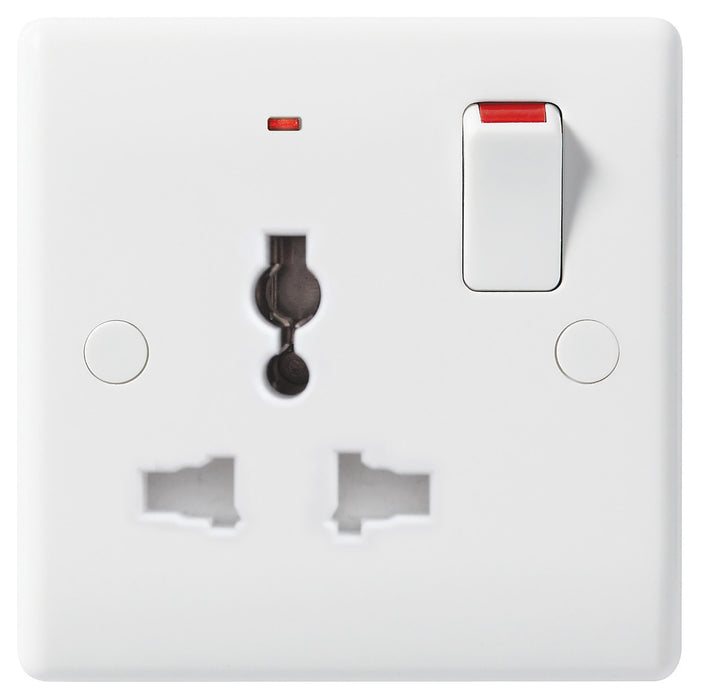BG Nexus 827L 1 Gang Switched Universal Socket With LED Power Indicator - BG - sparks-warehouse
