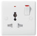 BG Nexus 827L 1 Gang Switched Universal Socket With LED Power Indicator - BG - sparks-warehouse