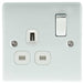 BG Nexus NPW21W Metal Polished White & Chrome Plug Socket Switched Single - DISCONTINUED - BG - Sparks Warehouse