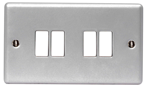 BG MC544 METAL CLAD 10A 4 Gang 2 Way Plate Switch - BG - sparks-warehouse