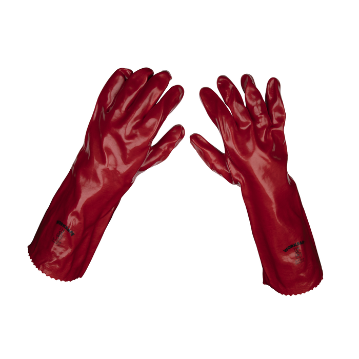 Sealey - 9114/B120 Red PVC Gauntlets 450mm - Pack of 120 Pairs Safety Products Sealey - Sparks Warehouse