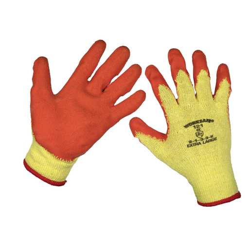 Sealey - 9121XL/12 Super Grip Knitted Gloves Latex Palm (X-Large) - Pack of 12 Pairs Safety Products Sealey - Sparks Warehouse