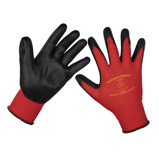 Sealey - 9125L/B120 Flexi Grip Nitrile Palm Gloves (Large) - Pack of 120 Pairs Safety Products Sealey - Sparks Warehouse