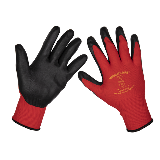 Sealey - 9125XL/12 Flexi Grip Nitrile Palm Gloves (X-Large) - Pack of 12 Pairs Safety Products Sealey - Sparks Warehouse