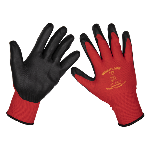 Sealey - 9125XL/B120 Flexi Grip Nitrile Palm Gloves (X-Large) - Pack of 120 Pairs Safety Products Sealey - Sparks Warehouse
