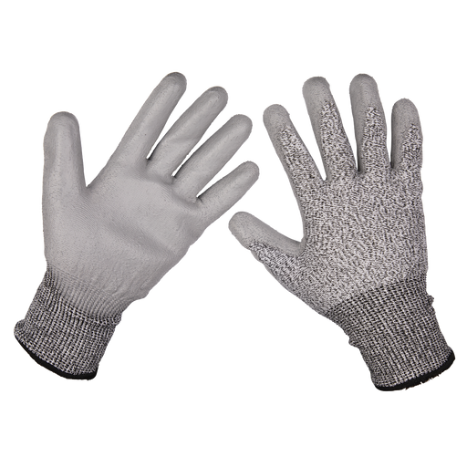 Sealey - 9139XL Anti-Cut PU Gloves (Cut Level C - X-Large) - Pair Safety Products Sealey - Sparks Warehouse