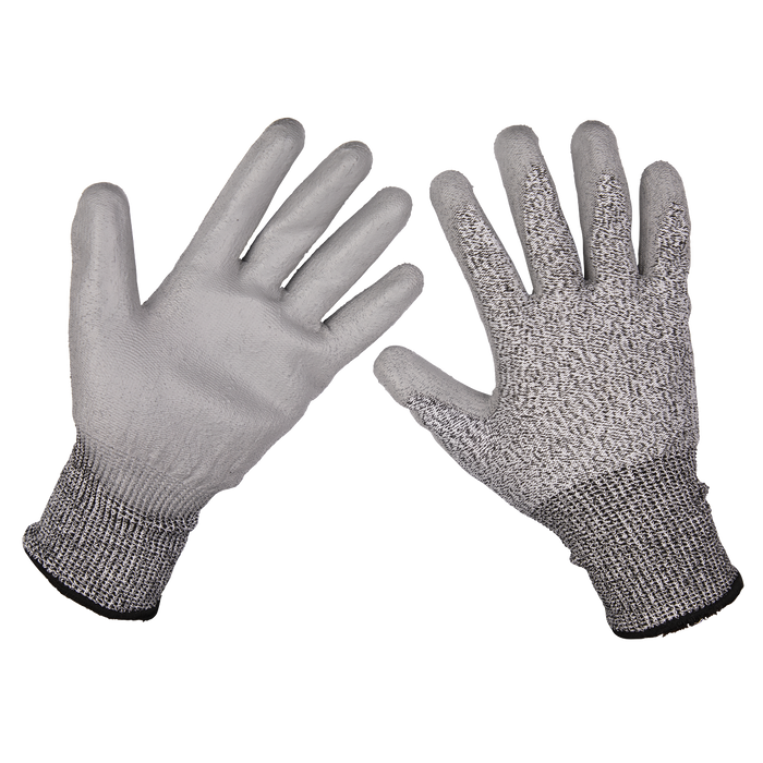 Sealey - 9139XL Anti-Cut PU Gloves (Cut Level C - X-Large) - Pair Safety Products Sealey - Sparks Warehouse