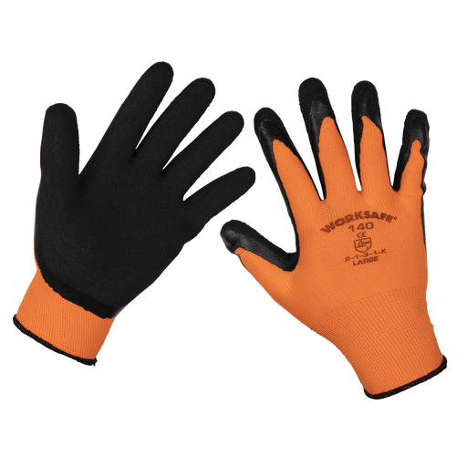 Sealey - 9140L Foam Latex Gloves (Large) - Pair Safety Products Sealey - Sparks Warehouse