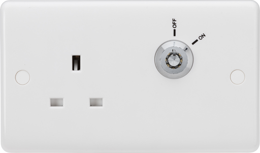 Knightsbridge CU9LOCK Curved Edge 13A 1G DP Lockable socket  Sparks Warehouse - Sparks Warehouse