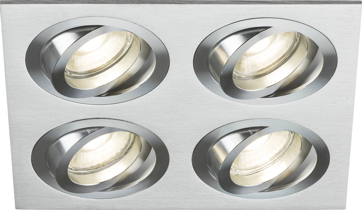 Knightsbridge AMA4TSBC Ambar Quad Tilt Square Downlight Brushed Chrome ML Knightsbridge - Sparks Warehouse