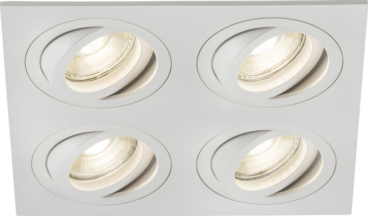 Knightsbridge AMA4TSW Ambar Quad Tilt Square Downlight White ML Knightsbridge - Sparks Warehouse