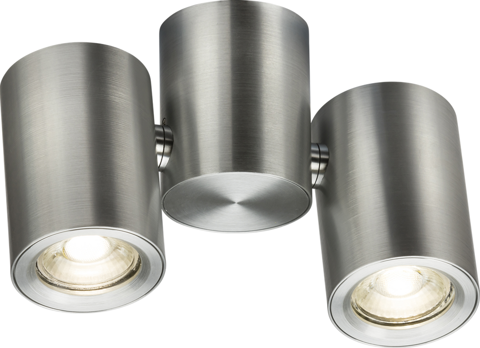 Knightsbridge DEA2TRBC Dee Twin Surface Adjustable Round Spotlight Brushed Chrome ML Knightsbridge - Sparks Warehouse