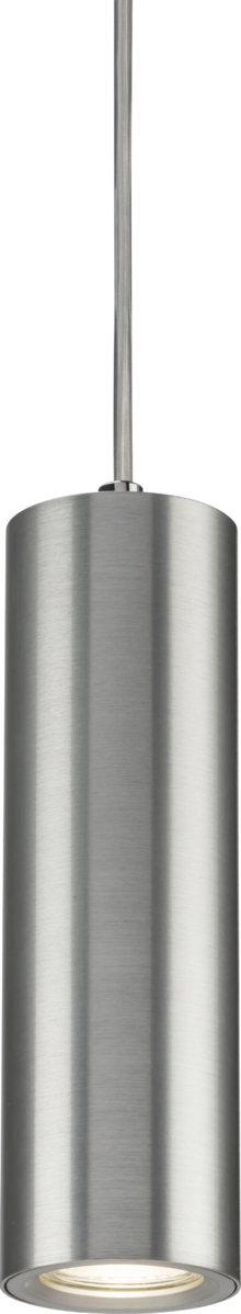 Knightsbridge DAB1FRBC Dasan Single Long Fixed Round Pendant Brushed Chrome ML Knightsbridge - Sparks Warehouse