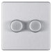 BG FBS82P Screwless Flat Plate Brushed Steel 400W 2 Gang 2 Way Push Dimmer - BG - sparks-warehouse