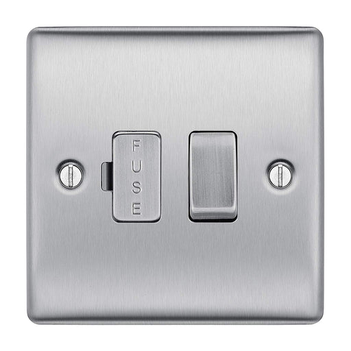 BG Nexus NBS50 Brushed Steel 13A Fused Connection Unit Switched - BG - sparks-warehouse
