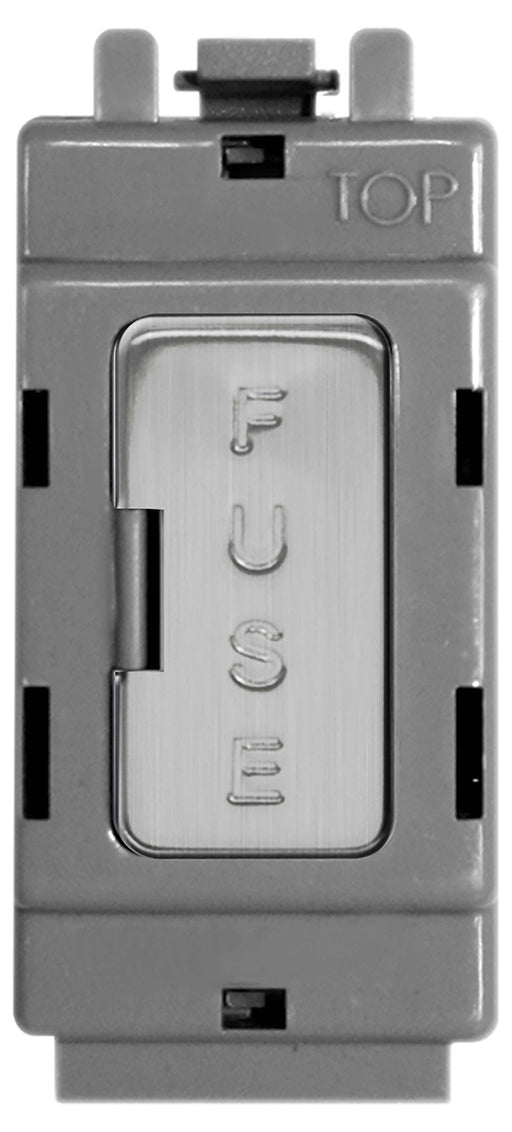 BG Nexus GBSFUSE Grid Brushed Steel Fuse Holder Module  - 13A Fused - BG - sparks-warehouse