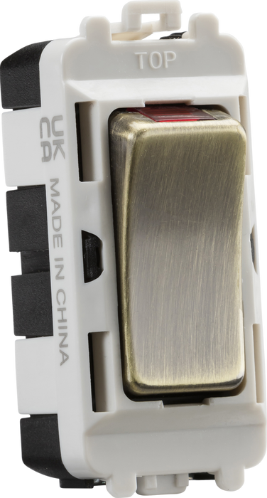 Knightsbridge GDM003AB 20AX DP grid module with LED indicator - Antique Brass ML Knightsbridge - Sparks Warehouse