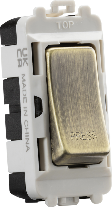 Knightsbridge GDM006AB 20AX 2 way retractive SP module (marked PRESS) - antique brass ML Knightsbridge - Sparks Warehouse
