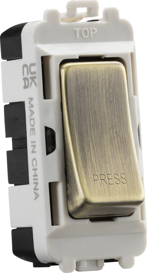 Knightsbridge GDM006AB 20AX 2 way retractive SP module (marked PRESS) - antique brass ML Knightsbridge - Sparks Warehouse