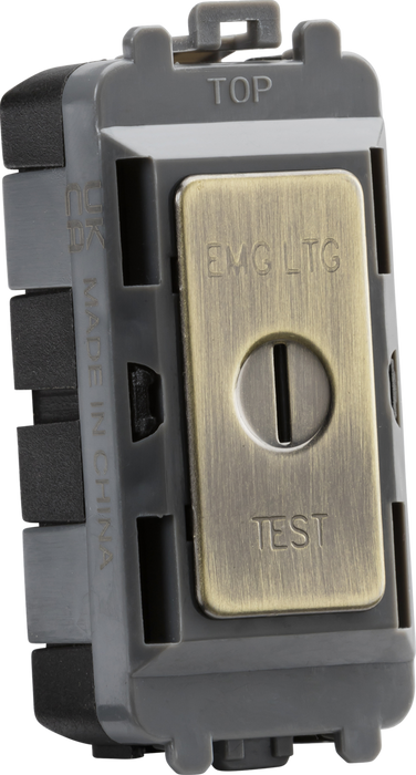 Knightsbridge GDM007AB 20AX 2 way SP key module (marked EMG LTG TEST) - antique brass ML Knightsbridge - Sparks Warehouse