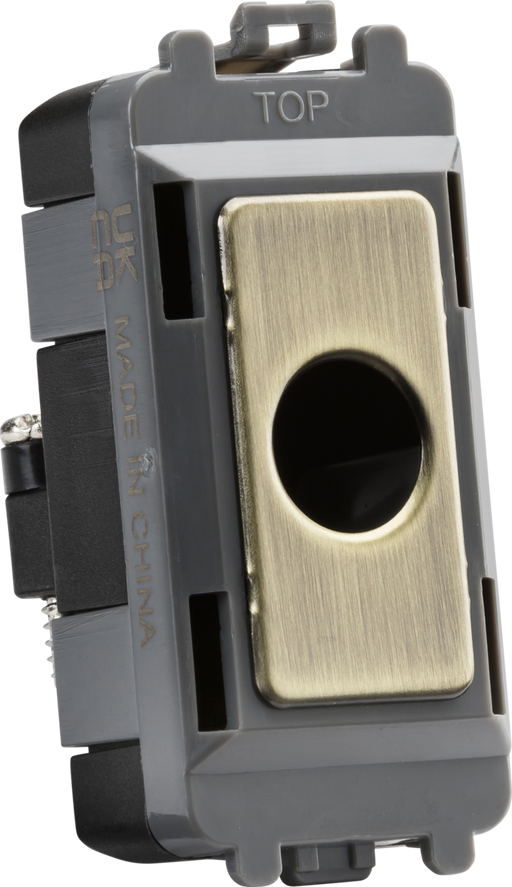 Knightsbridge GDM012AB Flex outlet module (up to 10mm) - antique brass ML Knightsbridge - Sparks Warehouse