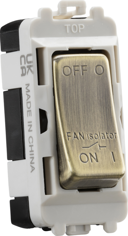 Knightsbridge GDM020AB 10A Fan Isolator Module - antique brass ML Knightsbridge - Sparks Warehouse