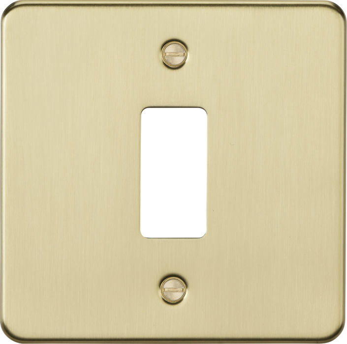 Knightsbridge GDFP001BB 1G grid faceplate - brushed brass ML Knightsbridge - Sparks Warehouse