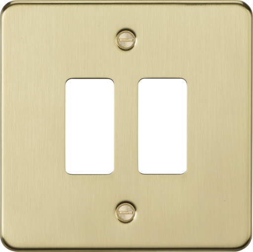 Knightsbridge GDFP002BB 2G grid faceplate - brushed brass ML Knightsbridge - Sparks Warehouse